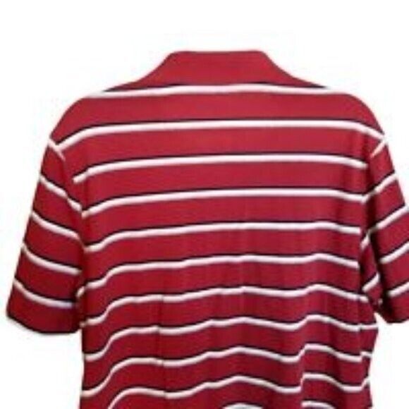 Croft & Barrow Mens Sz XL Red White Striped Short Sleeve Polo Shirt - Picture 5 of 8
